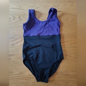 HDW Dance Purple & Black Color Block Leotard